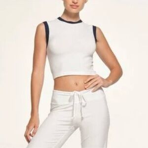 Skims Soft Lounge Ringer Ribbed Cropped Tank Size XL